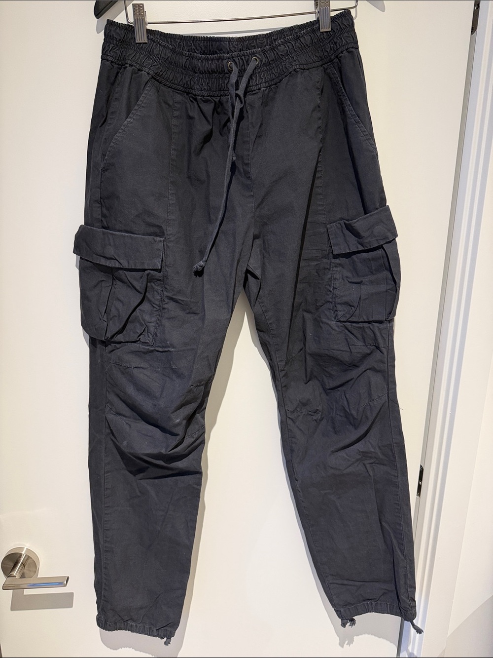 John Elliot Men's Navy Cargo Jogger Pants with Drawstring Waist
